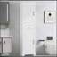 Armoire de salle de bain autoportante polyvalente avec tablettes réglables et fabrication robuste