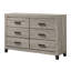 Ensemble de rangement de chambre à coucher 3 pièces gris clair avec commode, commode et table de chevet en bois massif et bois aggloméré-1079998258