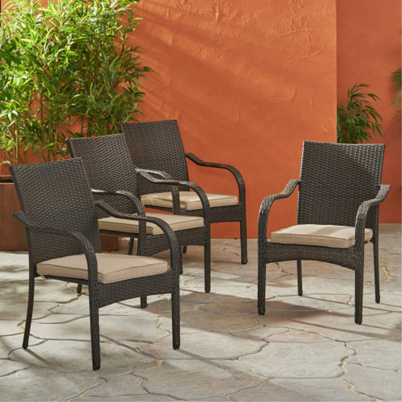 Chaises d'extérieur en osier, 56225,00CHRBRN KD, 4 pièces, Brun