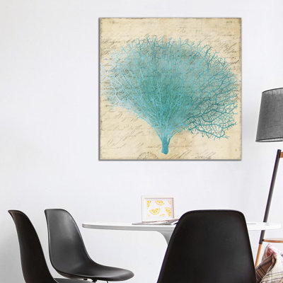 Blue Coral III 1 Piece Wrapped Canvas Wall Art