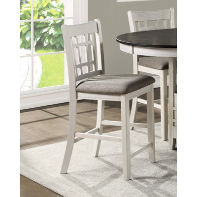 Chaise à hauteur de comptoir antique 2 pièces - Assise rembourrée brune pour une expérience culinaire merveilleuse encadrée de 2 repas équilibrés