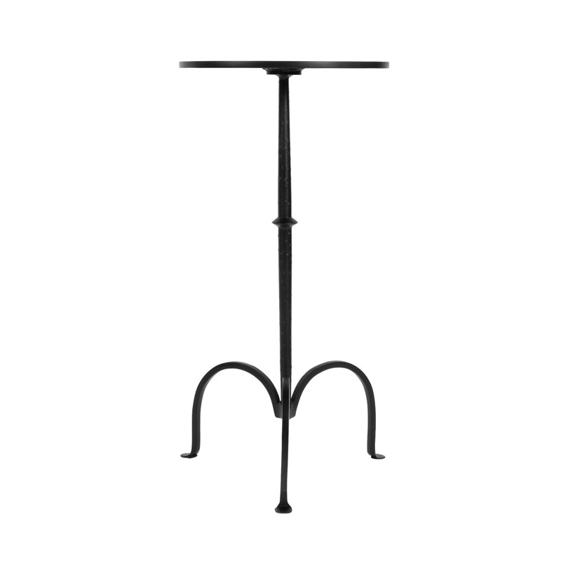 Founders Griege Iron Pedestal Side Table, Black/Bronze