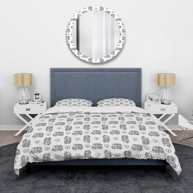 Purnima Microfiber Duvet Cover Set, King Duvet Cover + 2 King Shams