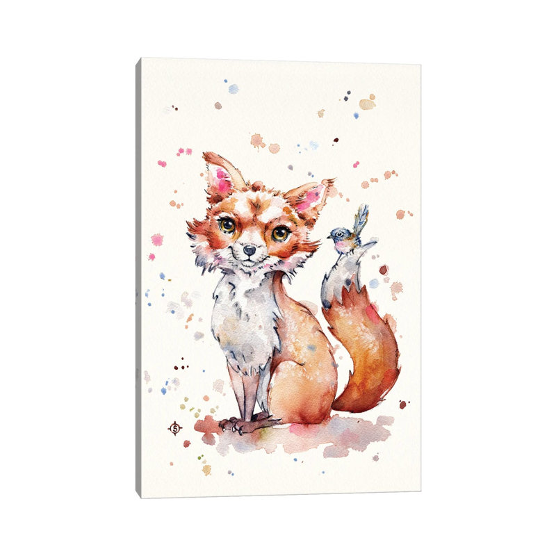 Sweet Fox 1 Piece Wrapped Canvas Painting, 45.72cm H x 30.48cm W x 1.91cm D