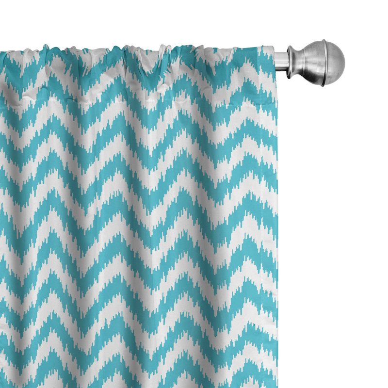 Chevron Semi-Sheer Rod Pocket Curtain Panels, 28" x 95"
