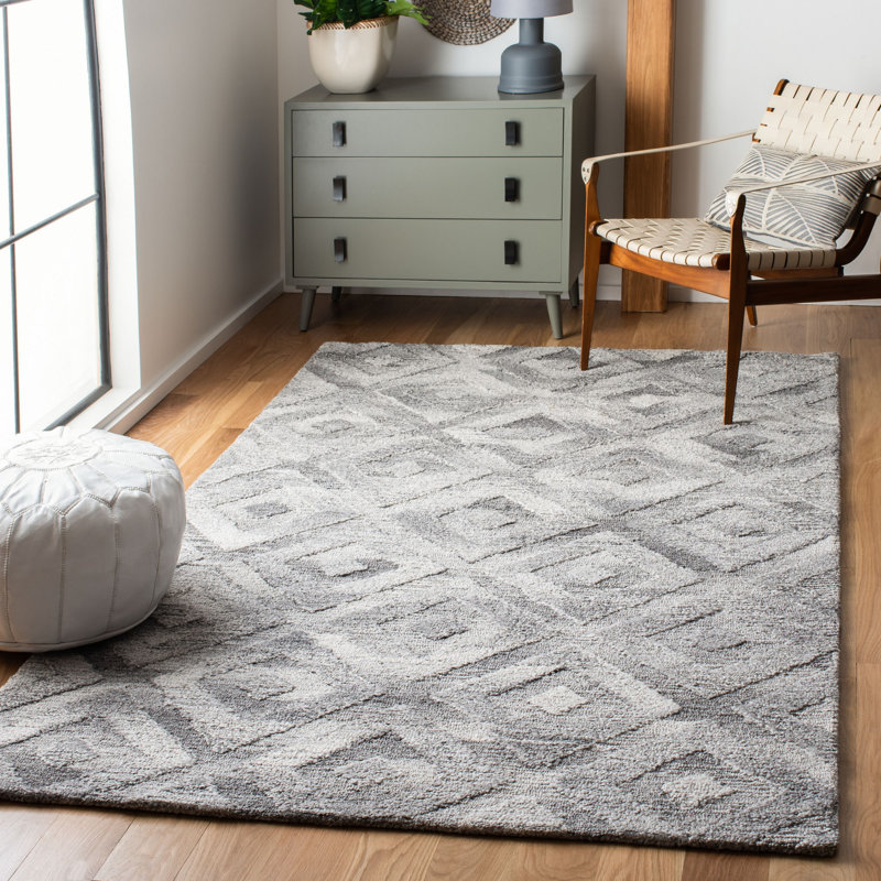 Amelio Hand Tufted Performance Geometric Rug, Rectangle 4' x 6'
