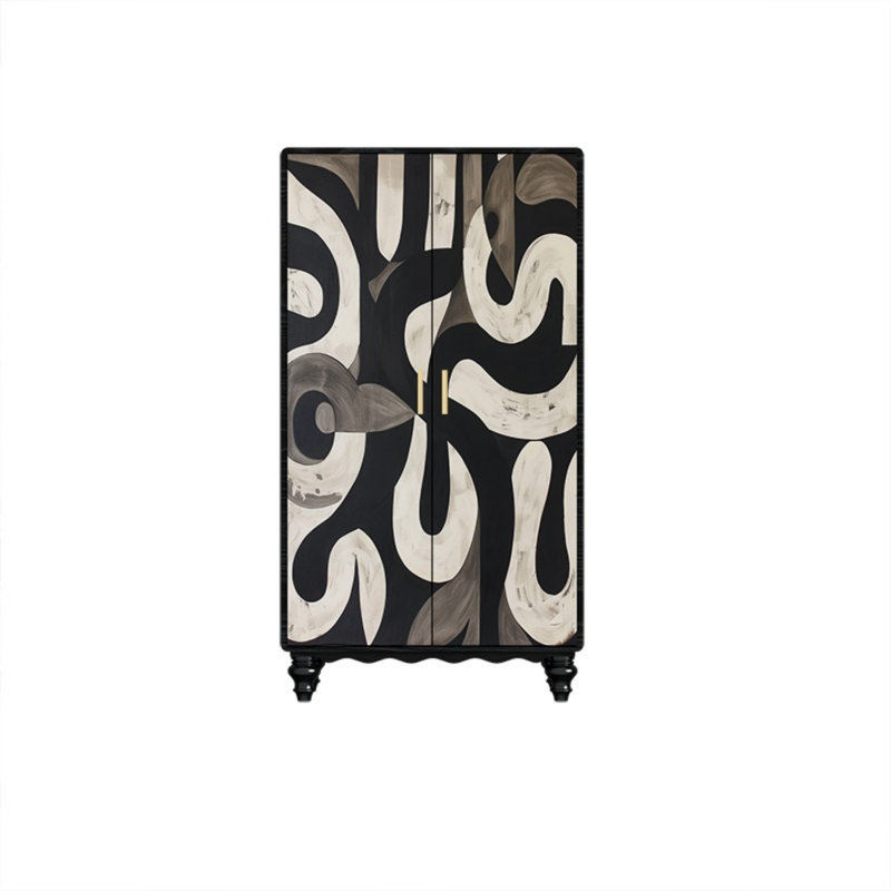 Garde-robe moderne pour chambre double, Noir / blanc