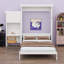 Grand lit escamotable avec persiennes et plusieurs tablettes de rangement-230653118