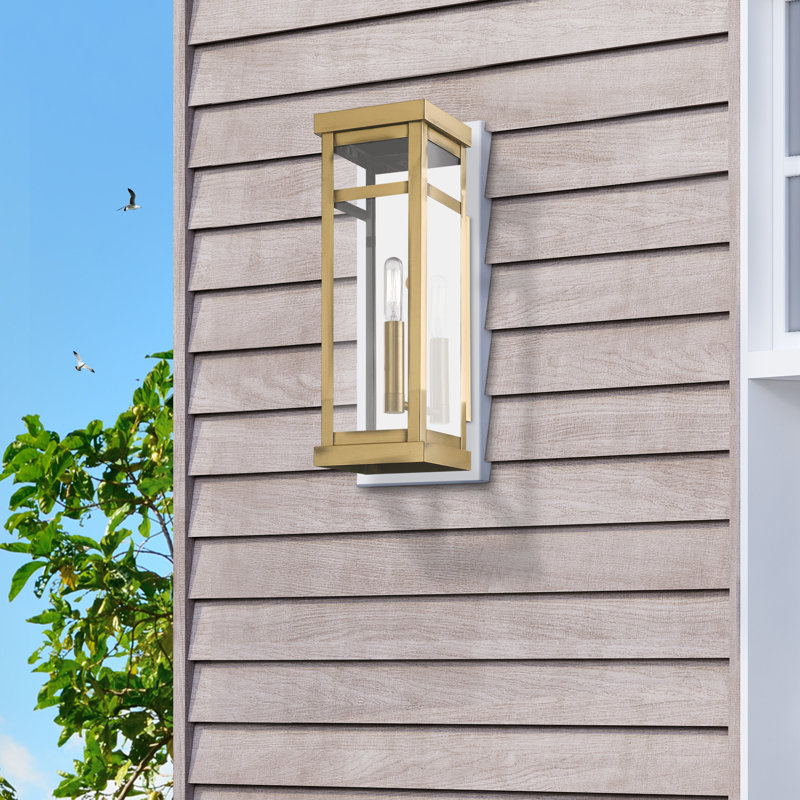 Swann Wall Light, Antique Brass, 15" H x 5" W x 5.5" D