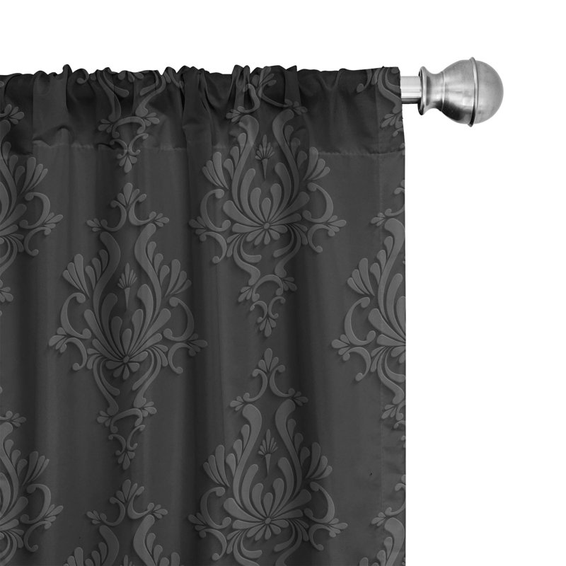 Damask Semi-Sheer Rod Pocket Curtain Panels, 28" x 84"