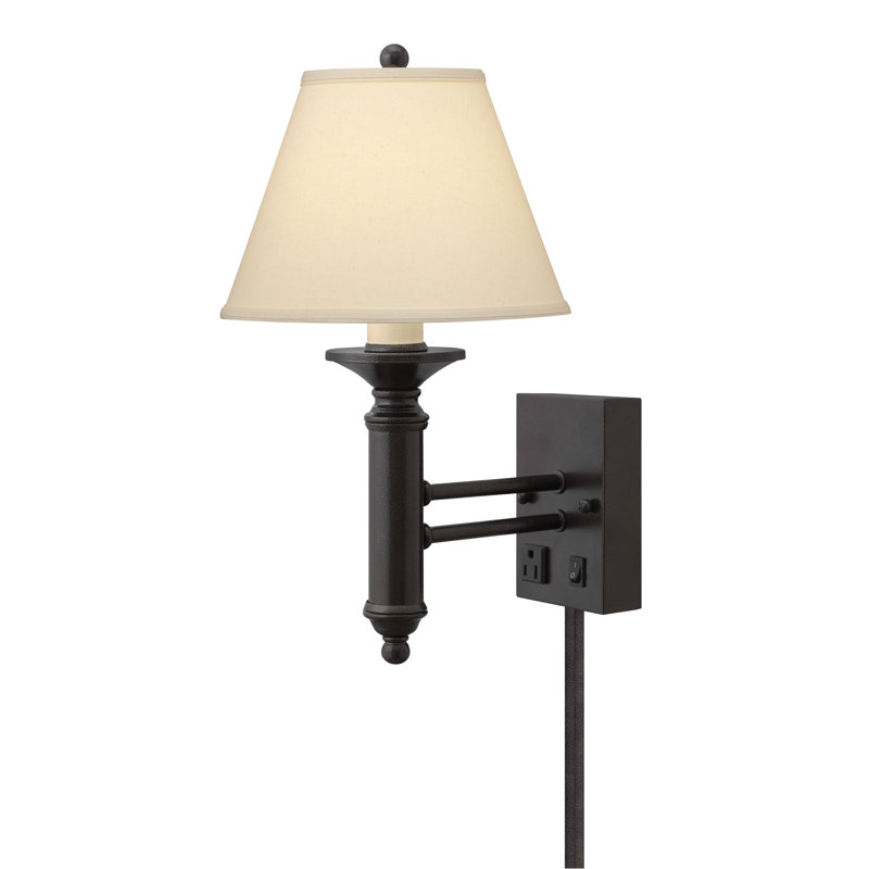 Hammertone Bronze Plug-in Armed Sconce