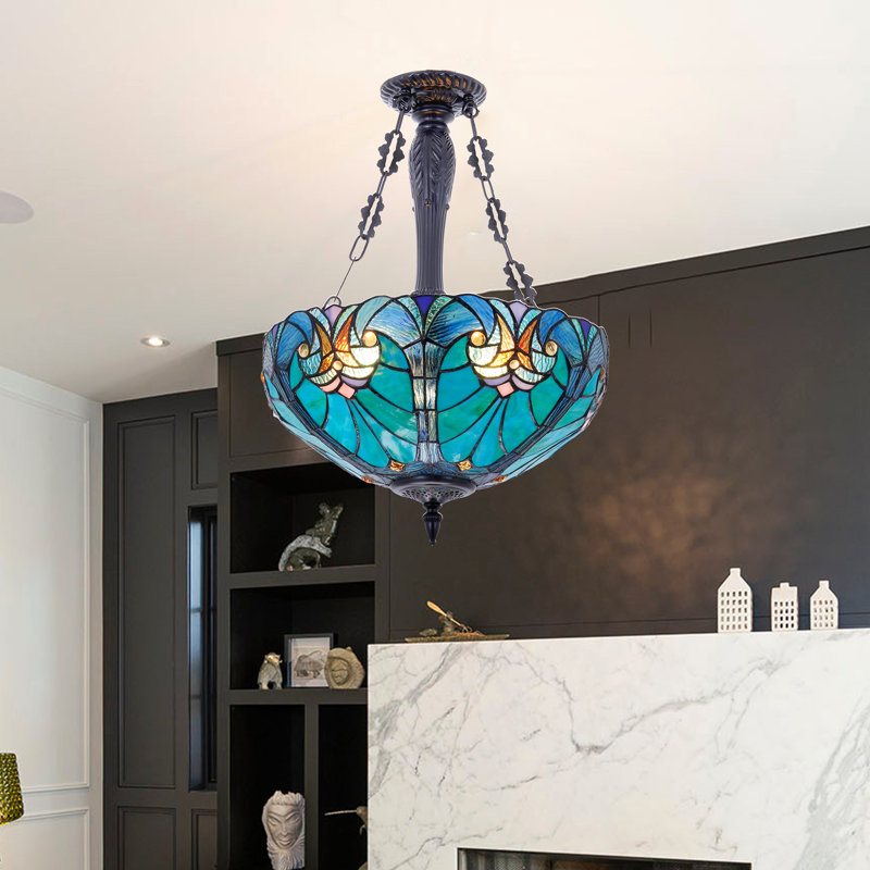 3 - Light Dimmable Tiffany Antique Unique/statement Pendant