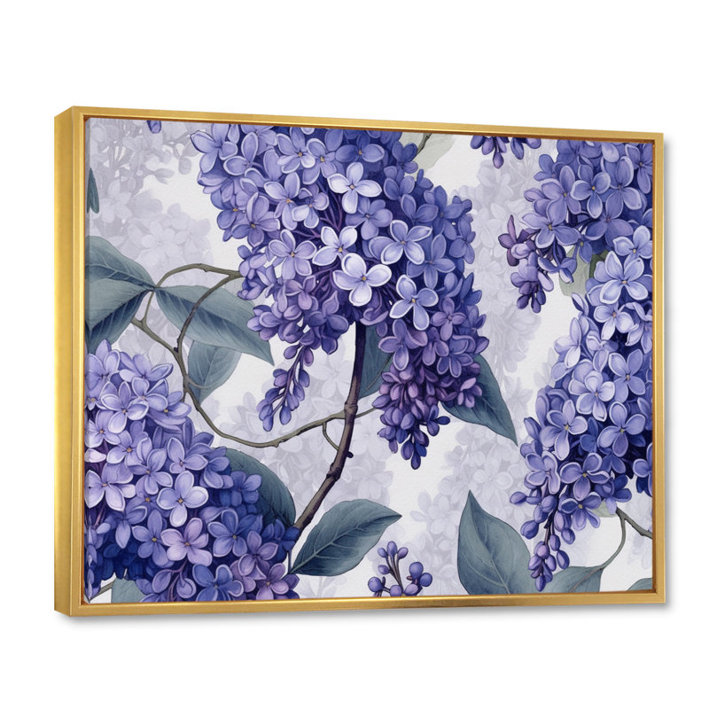 «Lilac mauve et gris», impression sur toile, H 24 po x l 32 po x P 1 po, Cadre flottant doré