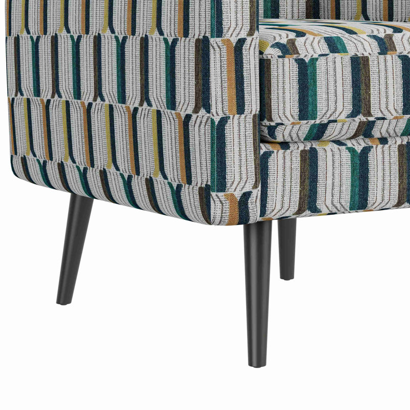 Fauteuil d'appoint avec pieds en bois massif, Jaune