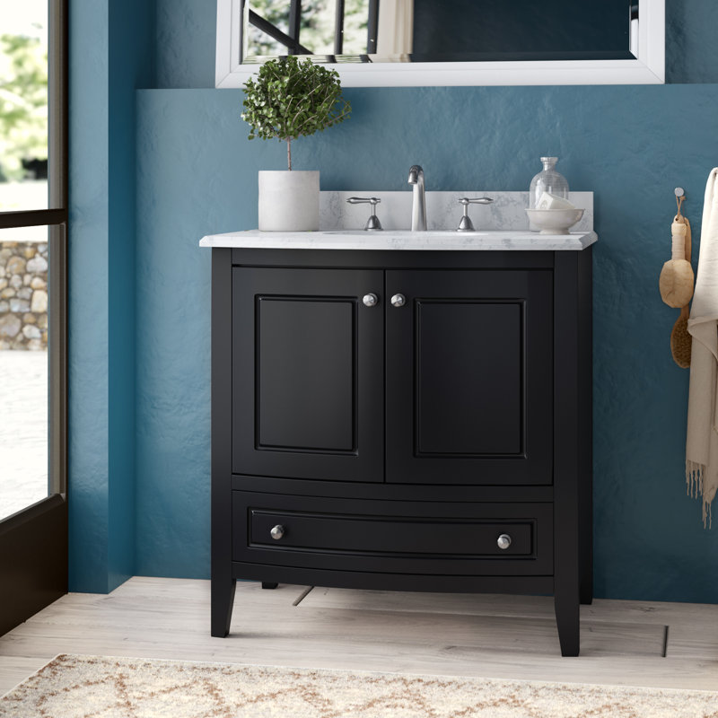 Ensemble de meuble-lavabo simple 32 po Augustin, Blanc, Blanc; gris