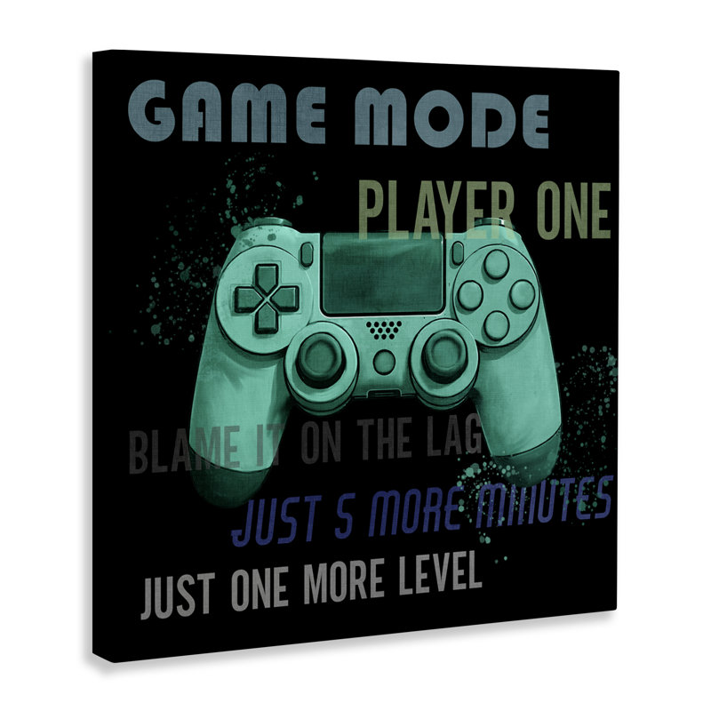 Toile «Game Mode Player One», conception par Kim Allen, H 17 po x l 17 po