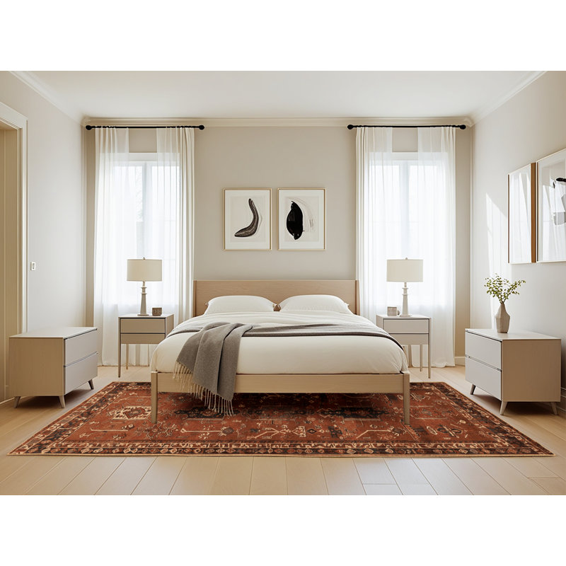 Tapis brun turc lavable à la machine, Rectangle de 5 pi x 8 pi