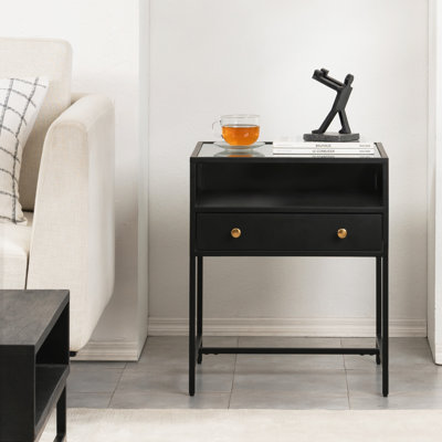 Cerasela 50.75cm W Metal Bedside Table