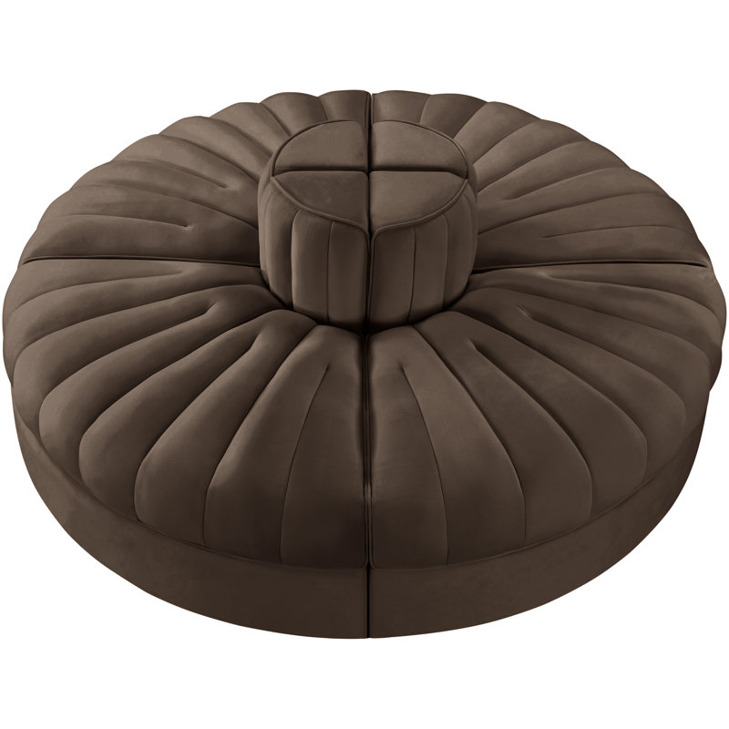 Tissu 4 pièces Paynton Velvet Performance Canapé modulaire, Brun