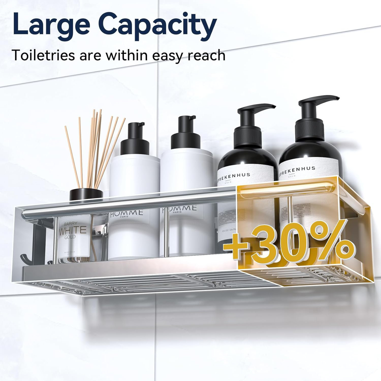 Rebrilliant Shower Caddy Adhesive, No Drill Bathroom Shower Organizers ...