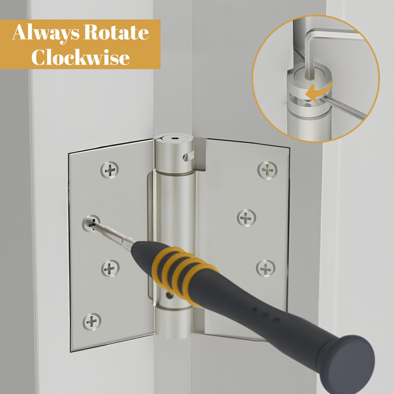 64'' x 64'' Steel Surface Mount Hinge, Brushed Nickel