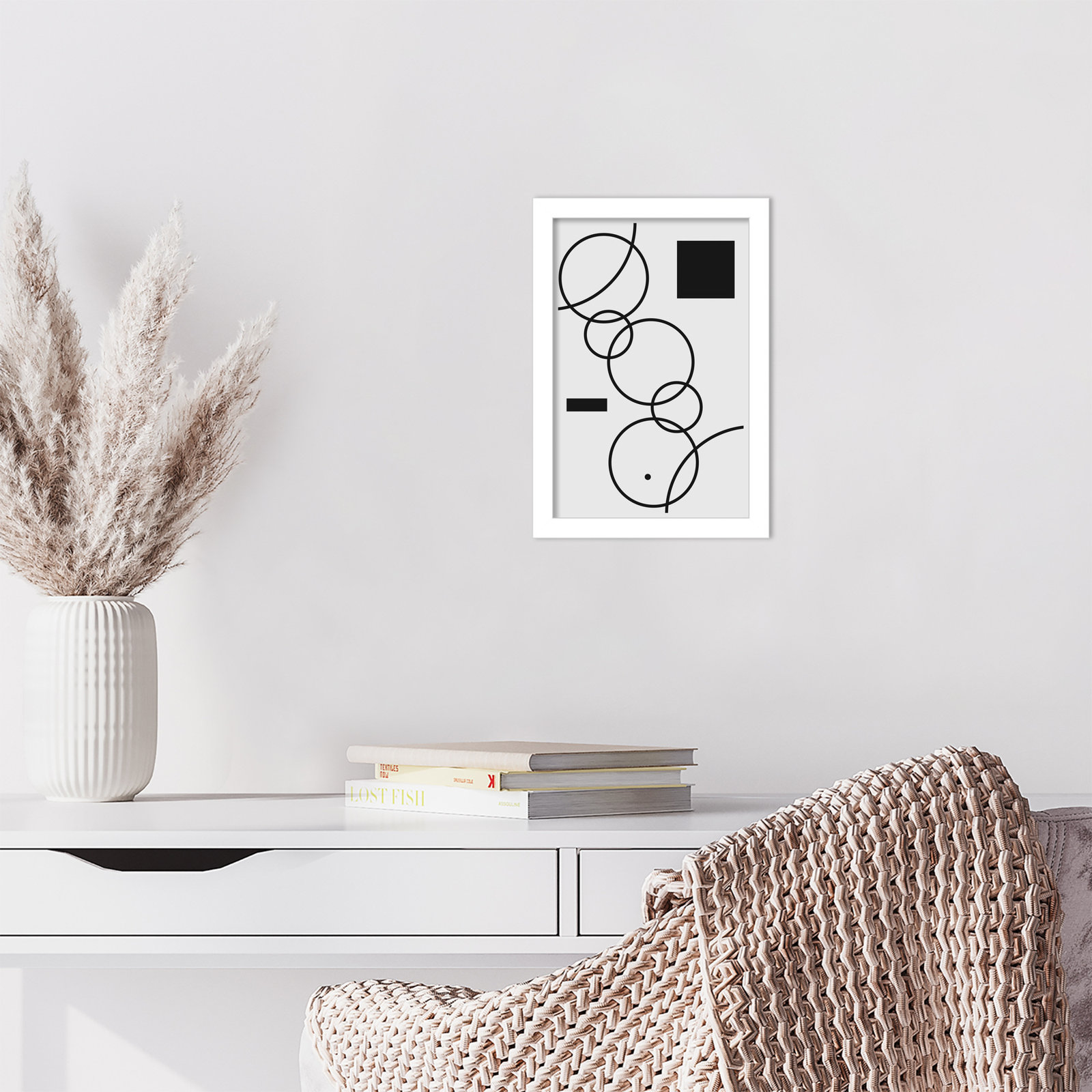 Minimal Shapes No 1 by Jay Stanley, White, 13" H x 9" W x 1" D