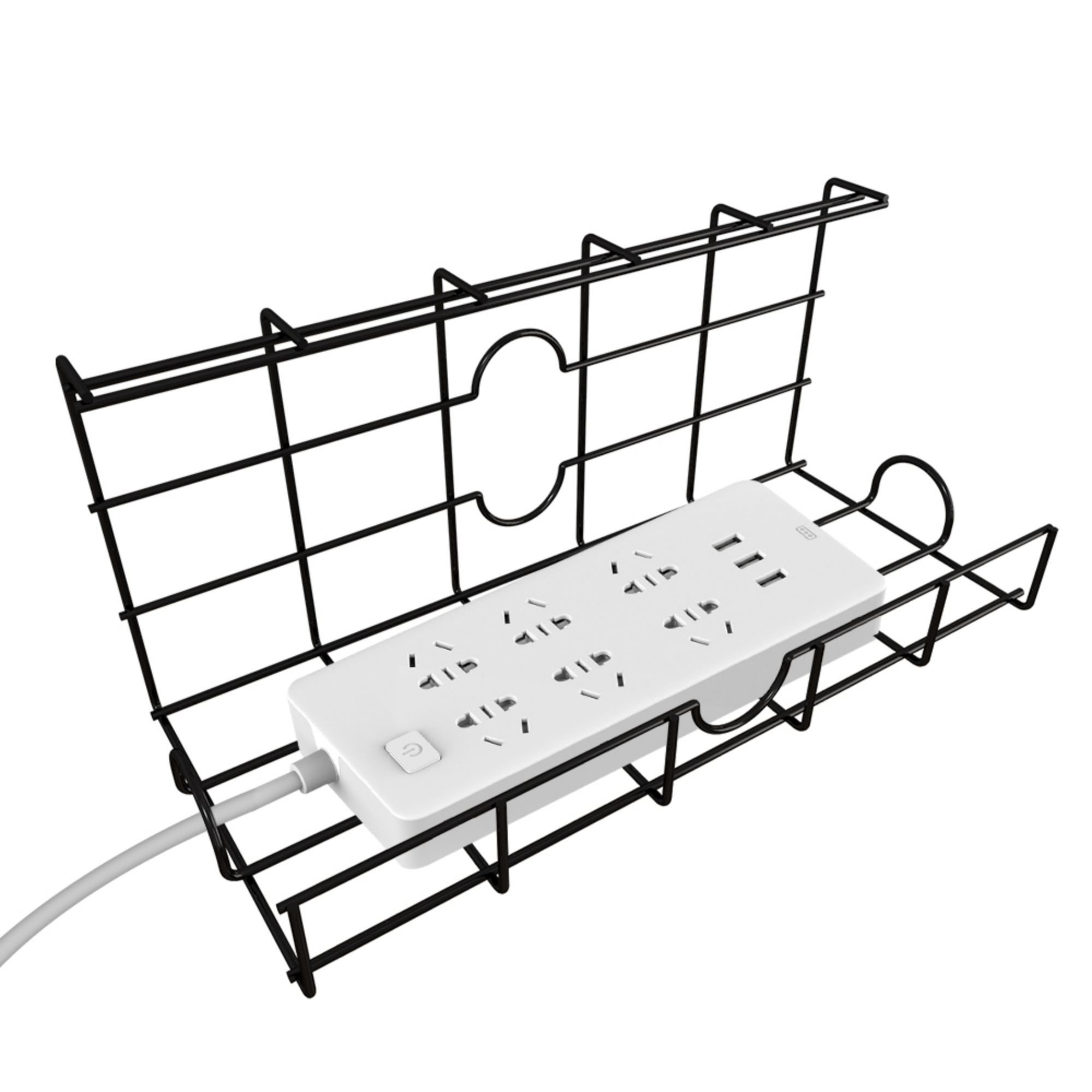 2 Pack Under Shelf Cable Management Tray, Metal Wirecable Organizer for Office and Home,Inside Alex Smart Home
