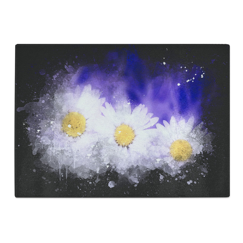 Three Daisies Chopping Board, 28.5cm W x 39cm L