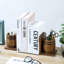 Wooden Barrels Decorative Bookends with Pen Holder