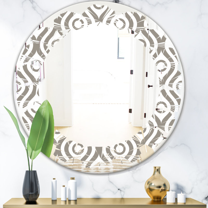 Miroir mural feuilles, H 31,5 po x l 31,5 po, Feuilles géométriques abstraites minimes