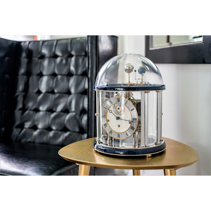 Roman Numeral Tabletop Clock, Silver/Blue