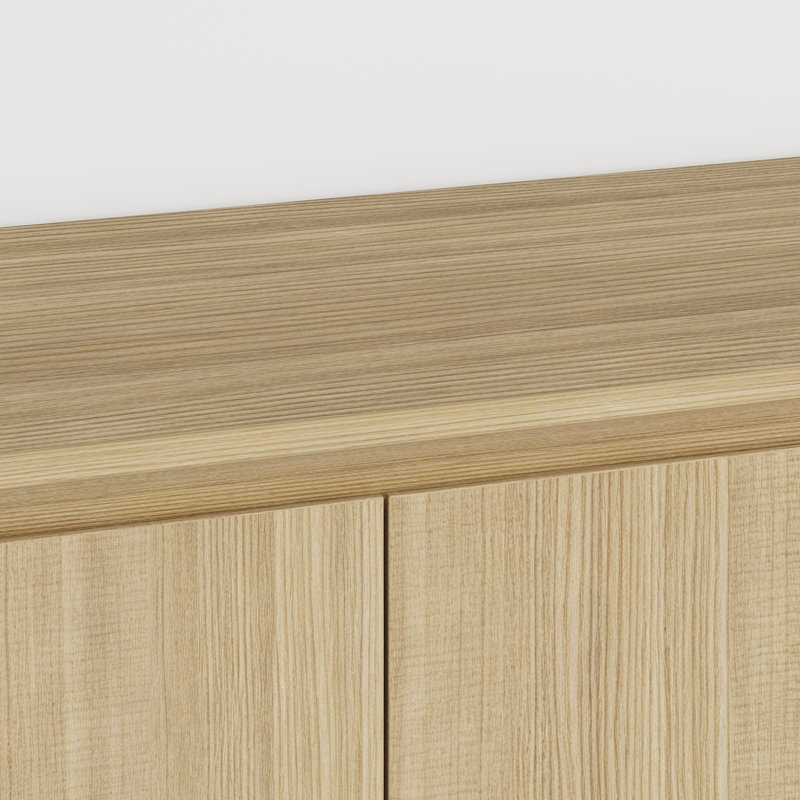 Buffet de rangement à 4 portes Hythe avec tablettes réglables et charnières silencieuses, Chêne