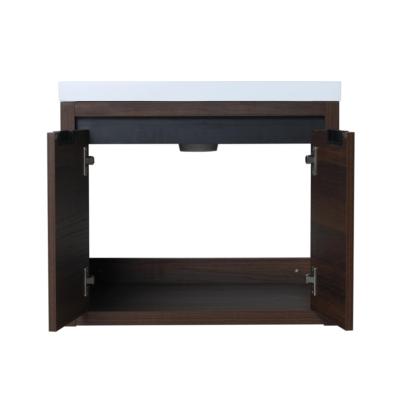 Ensemble de meuble-lavabo simple 24 po Larah, Noyer