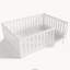 Lit double en bois massif Montessori avec clôture haute et porte d'accès, blanc, lit pour tout-petit-133872736-133872740