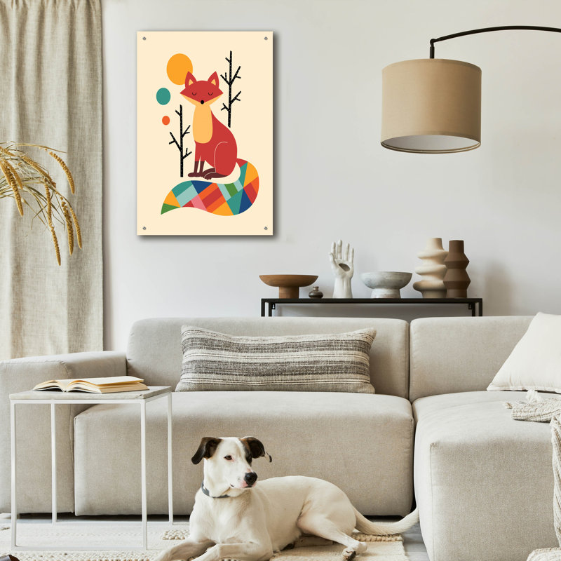 Art épique «Rainbow Fox» par Andy Westface, acrylique G «Rainbow Fox» par Andy Westface, H 36 po x l 24 po x P 0,2 po