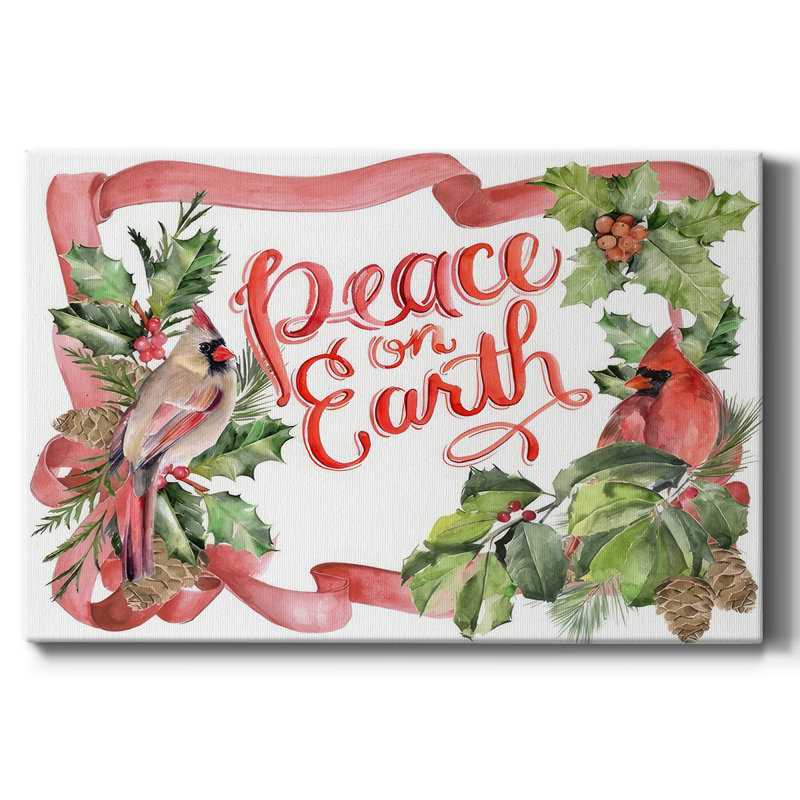 «Cardinal Holly Christmas Collection A», reproduction sur toile, H 8 po x l 12 po x P 1,5 po