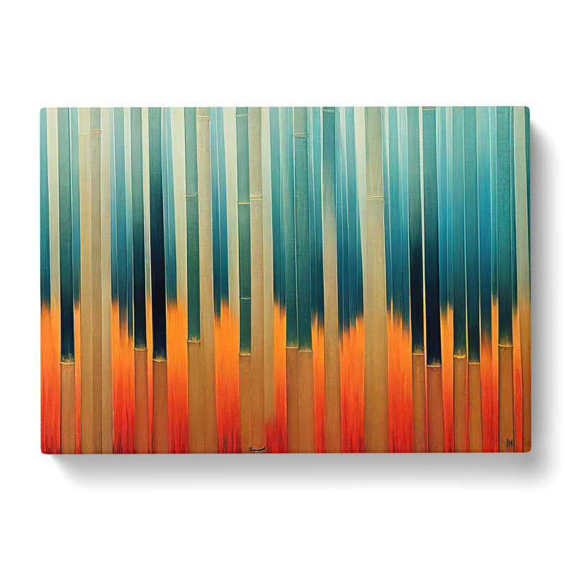 Distinguished Abstract Bamboo Forest - Wrapped Canvas Print, 40cm H x 60cm W x 3cm D