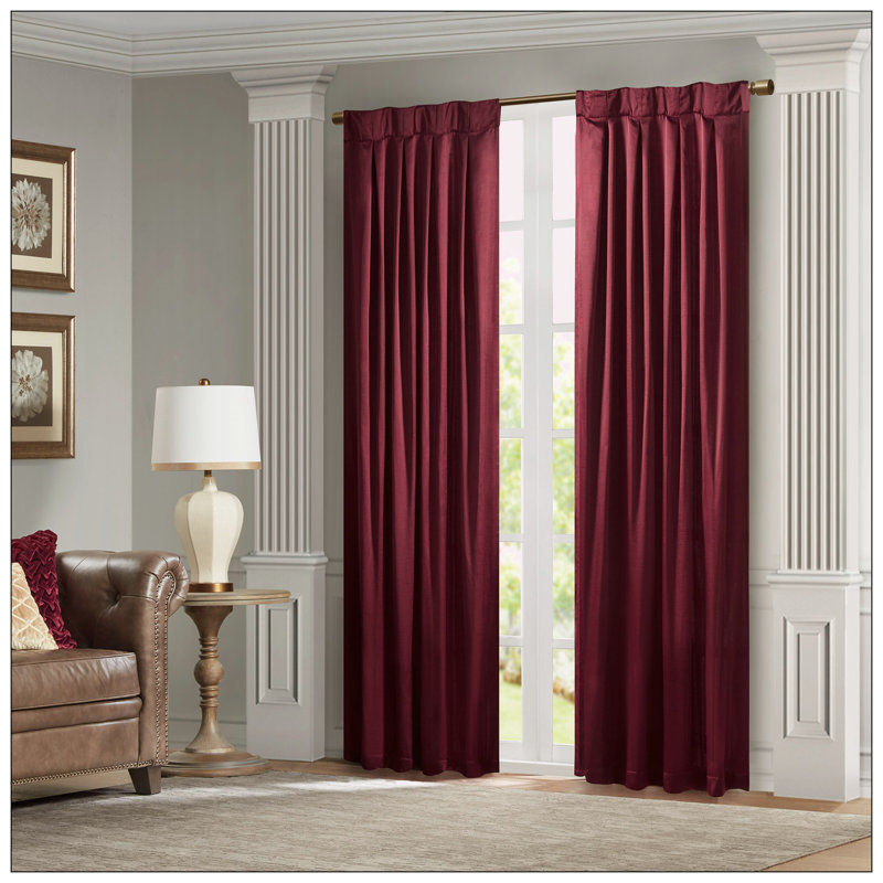 Picazo Single Curtain Panel, 52" W x 96" L, Burgundy