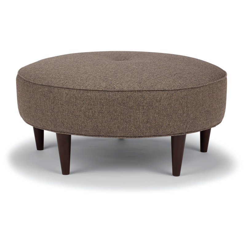 Repose-pieds de table rond dispatch, Noyer foncé, Crypton® blanc neige