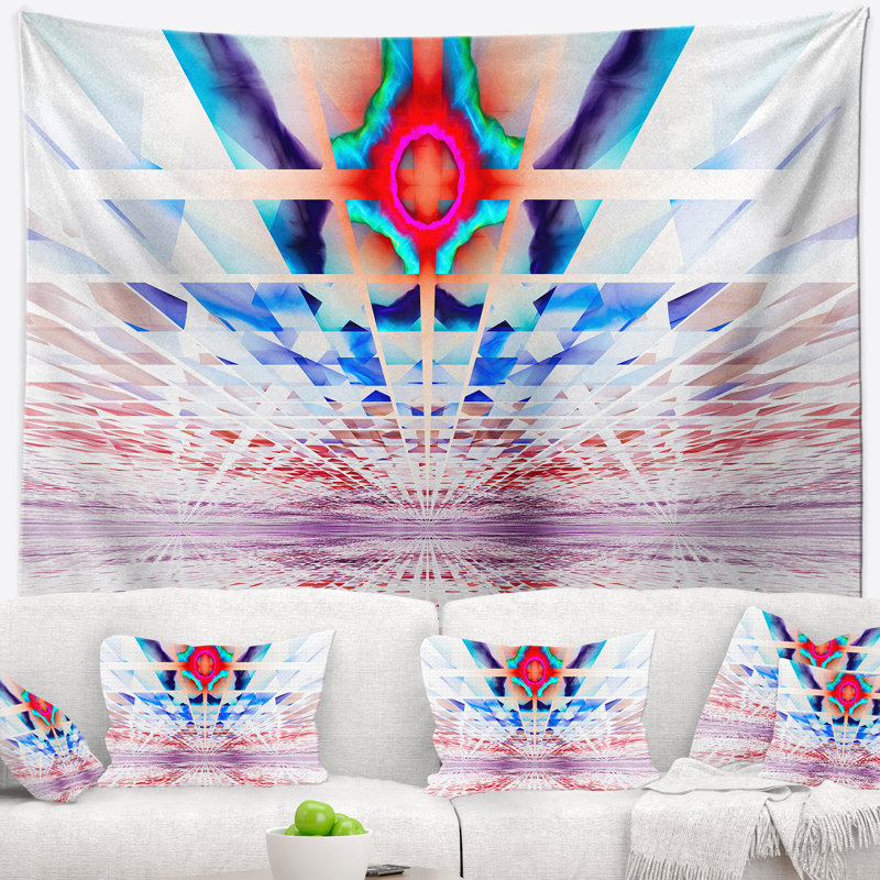Tapisserie steampunk abstract cosmique horizons, H 32 po x l 39 po