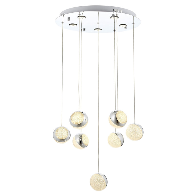 Luminaire suspendu en forme de globe à 7 lumières DEL