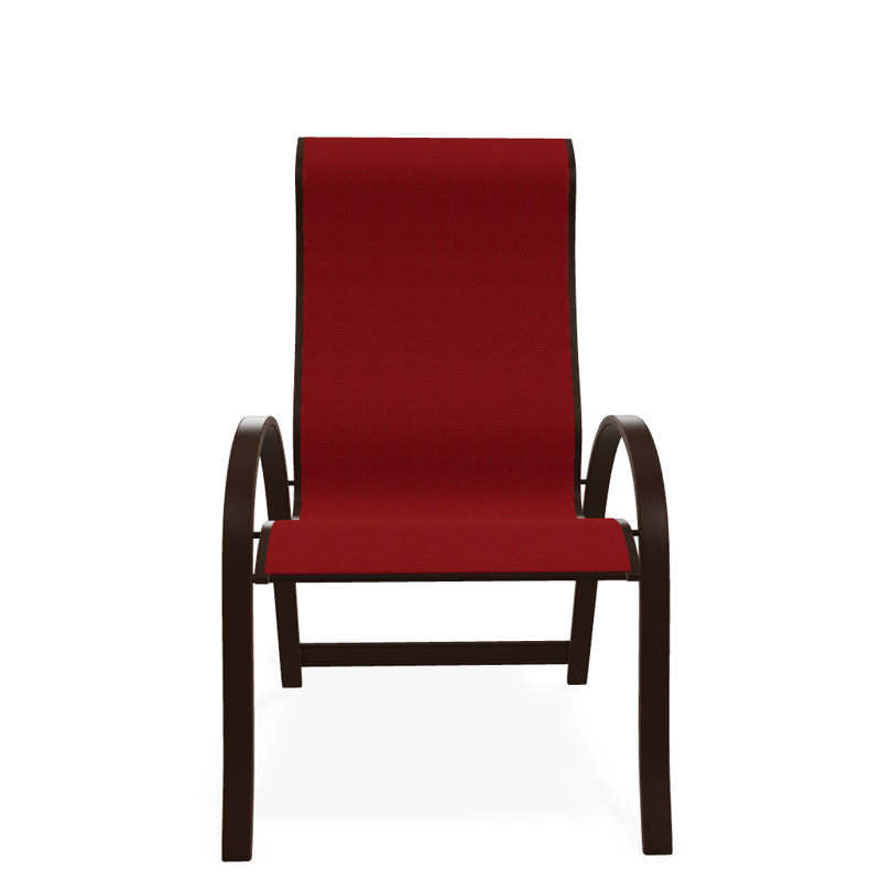 Chaise de patio empilable Hirotaka Supreme, Rouge 1D Sunbrella®, Kona texturé