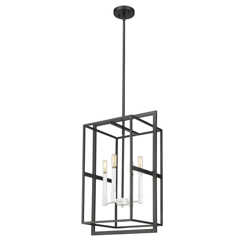 Luminaire suspendu 4 lumières, H 25 po x l 16 po x P 12 po