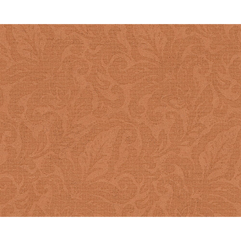 Rouleau de papier peint floral et botanique 33 pi x 21 po Detlef, Métallique / orange