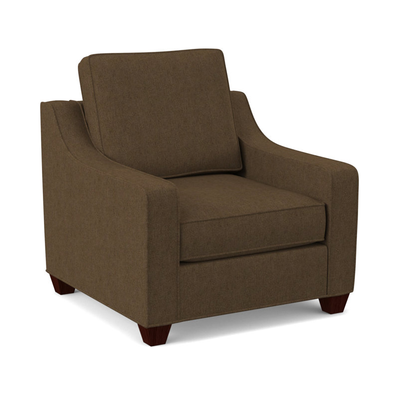 Clark Upholstered Armchair, Empire Mahogany, Saylor Navy