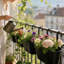 Jardinières suspendues en métal pour balustrade, 41 cm (16,14 pouces), ensemble de 3 pots de fleurs réglables, noir-1985967007