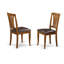 L'ensemble de table de cuisine 5 pièces pour 4 personnes comprend une table de salle à manger ovale avec rallonge papillon et 4 chaises en similicuir brun-1305241045