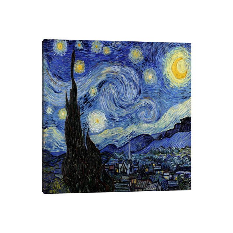 The Starry Night by Vincent Van Gogh - Wrapped Canvas Painting, 66.04 cm H x 66.04 cm W x 3.175 cm D