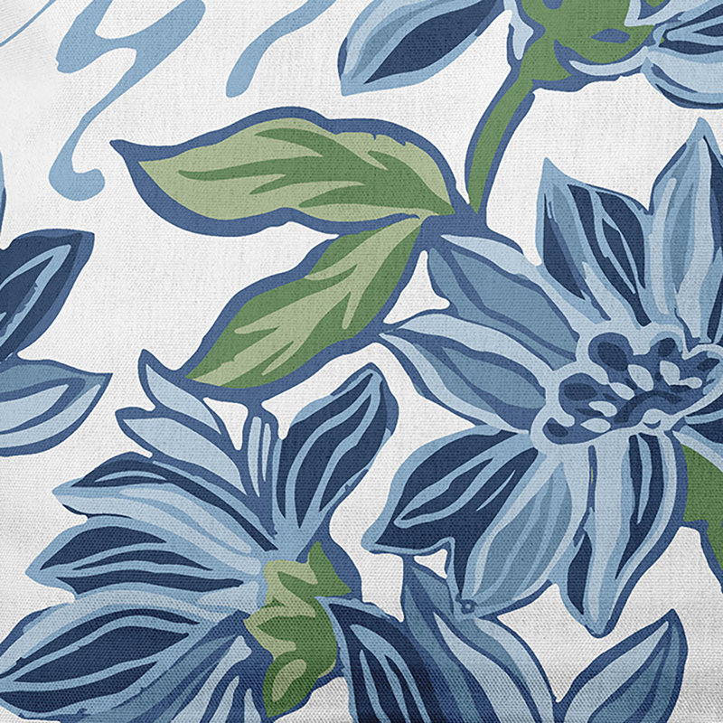 Iona Floral Outdoor Reversible Throw Pillow, Blue