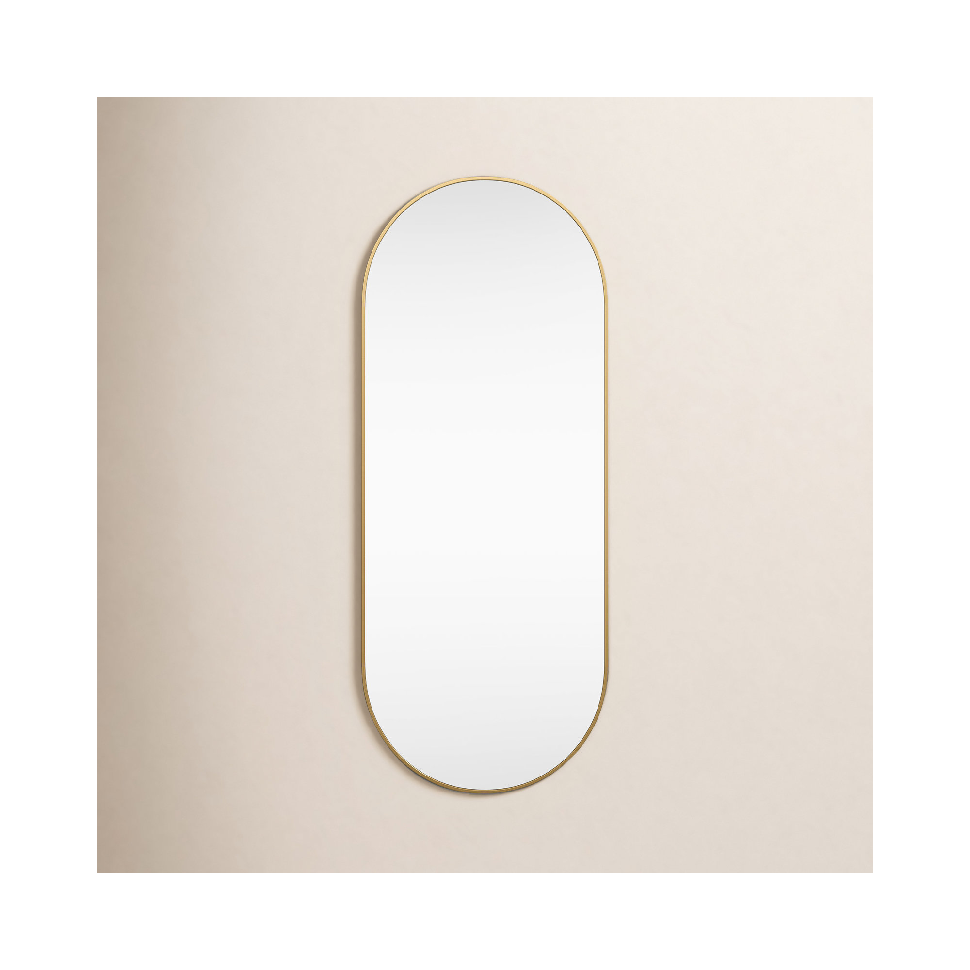 Elington Metal Oval Mirror, Brass, 60"  x 24" 